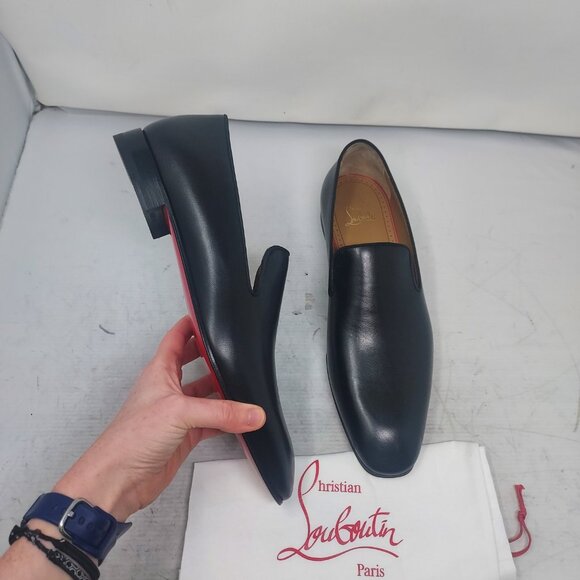 Christian Louboutin MENS Dandelion Black Leather Loafer Shoe - Picture 1 of 10